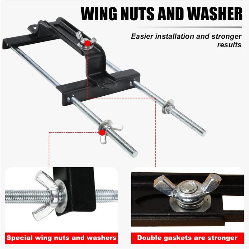 GLSOWEE Car Battery Hold Down Kit, Adjustable Battery Tie Down Holder, Universal Battery Crossbar with J Bolt, Auto Battery Hold Down Bracket, Car Battery Holder Kit for SUVs Cars Trucks (9"/230mm Bolt) - Image 3